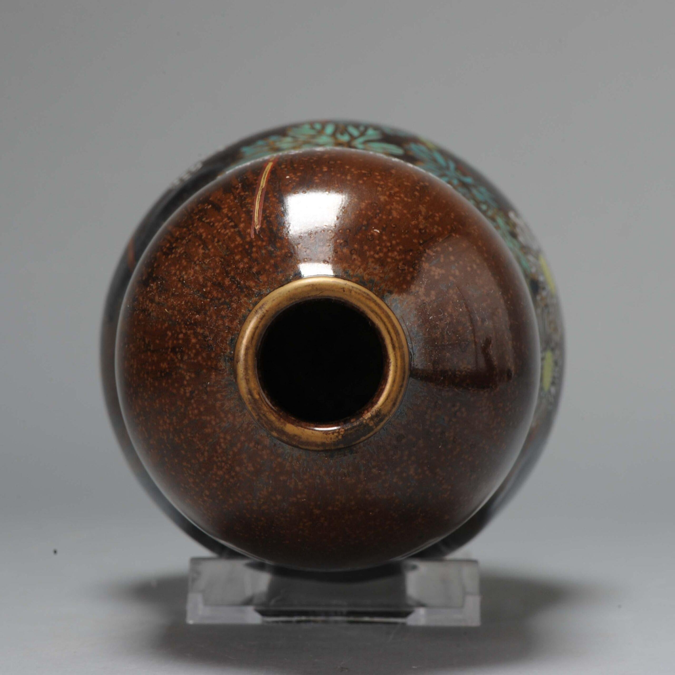 Meiji Lovely Japanese Porcelain Antique Vase in Flowers Marked, 19th Century For Sale