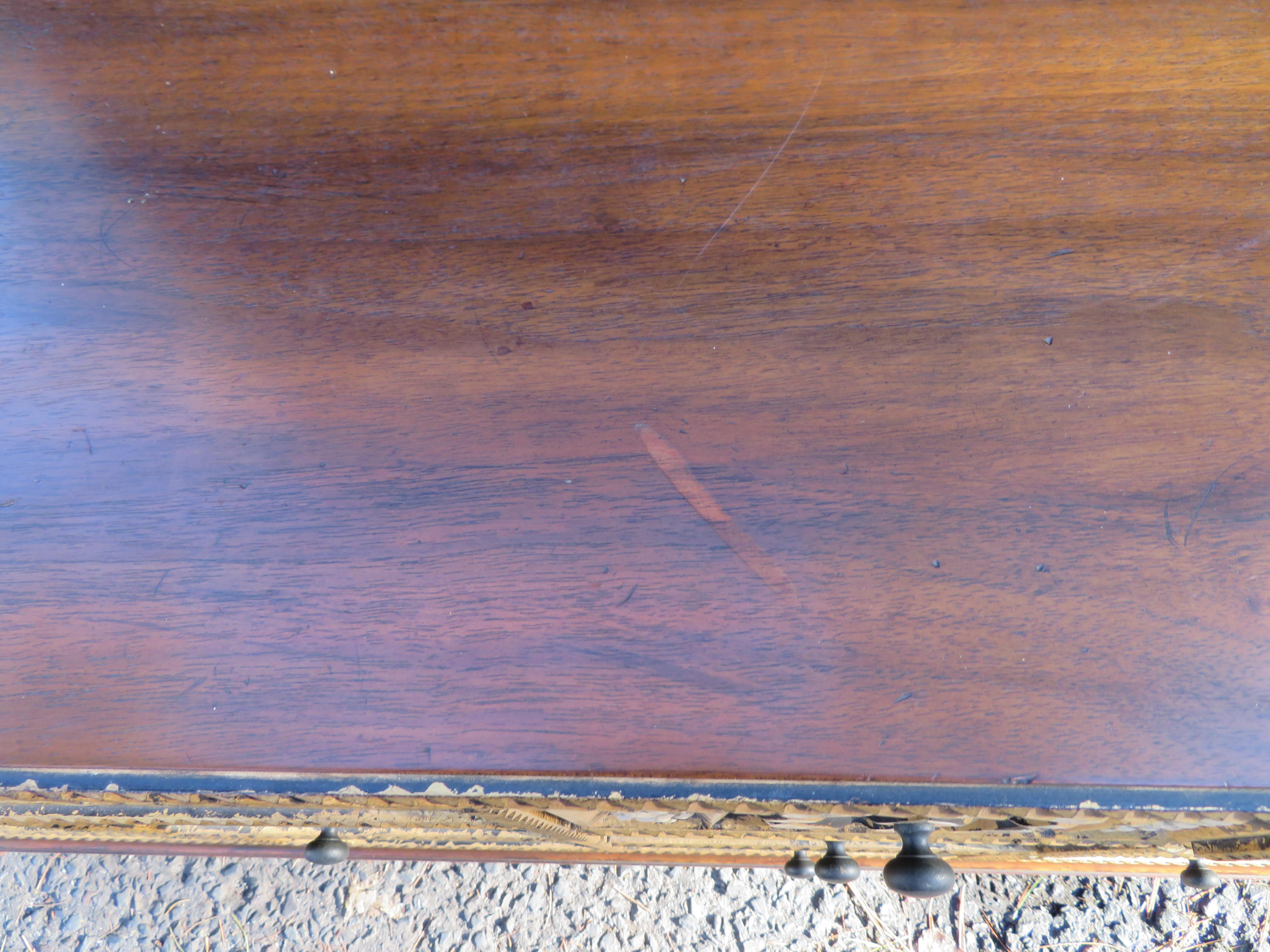 Mid-20th Century Lovely John Widdicomb Mahogany Gold Gilt 3 Drawer Mediterranean Petite Credenza