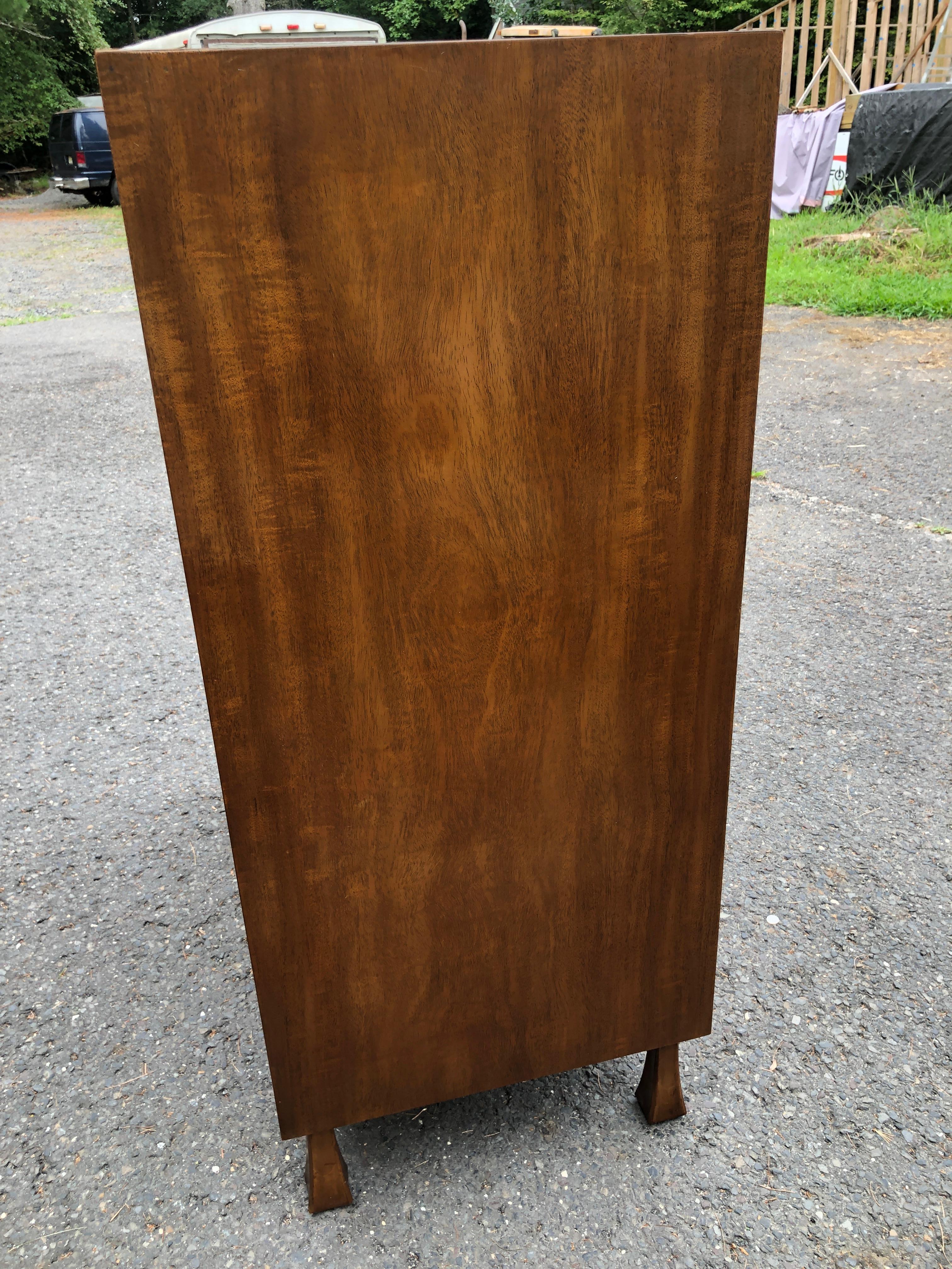Lovely John Widdicomb Tall Dresser With Tamboured Doors Mid-Century For Sale 2