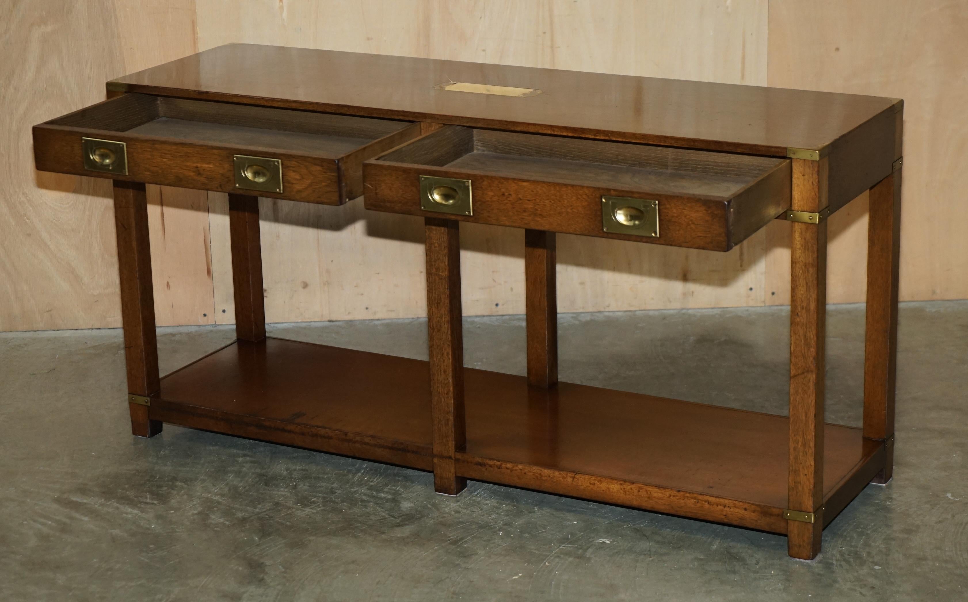 Hand-Crafted Lovely Kennedy Harrods Military Campaign Style Hardwood Console Table Sideboard