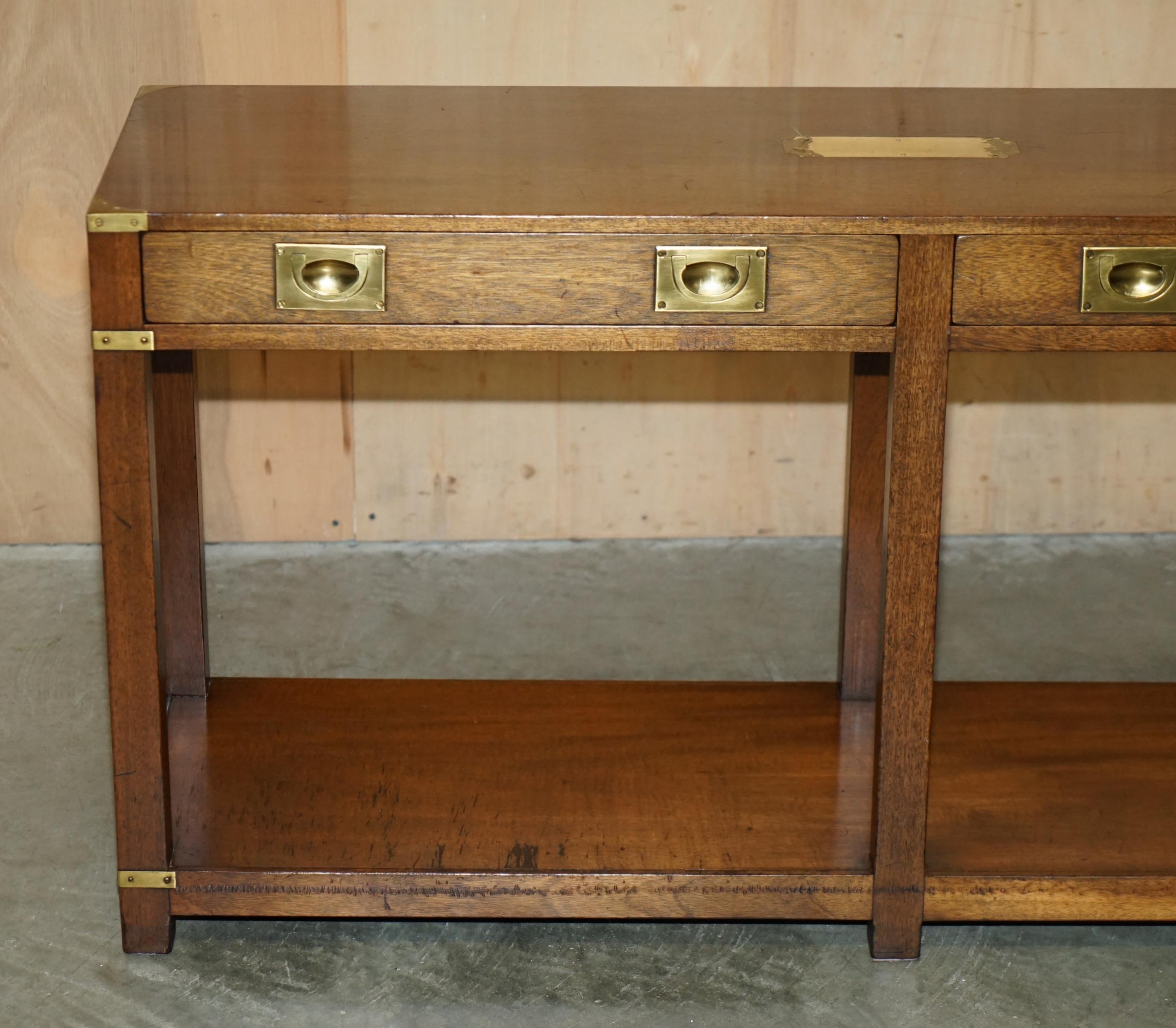 Brass Lovely Kennedy Harrods Military Campaign Style Hardwood Console Table Sideboard