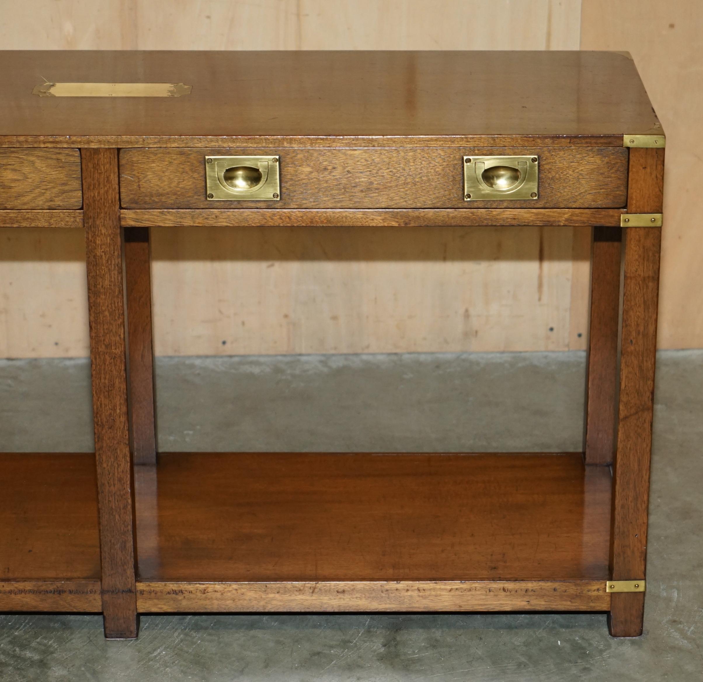 Lovely Kennedy Harrods Military Campaign Style Hardwood Console Table Sideboard 1