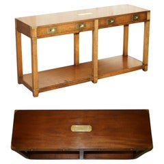 Lovely Kennedy Harrods Military Campaign Style Hardwood Console Table Sideboard