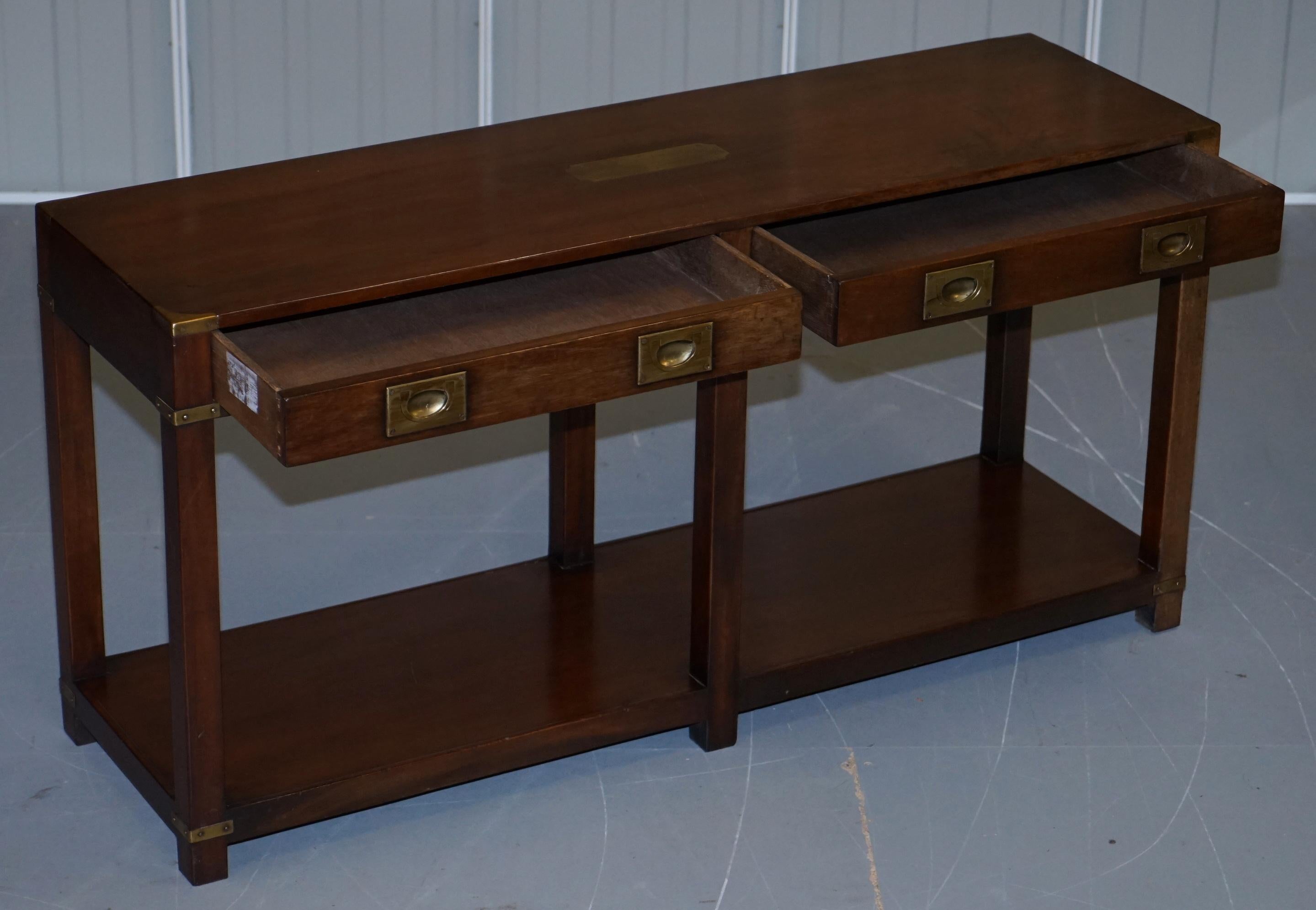 Lovely Kennedy Harrods Military Campaign Style Mahogany Console Table Sideboard 11