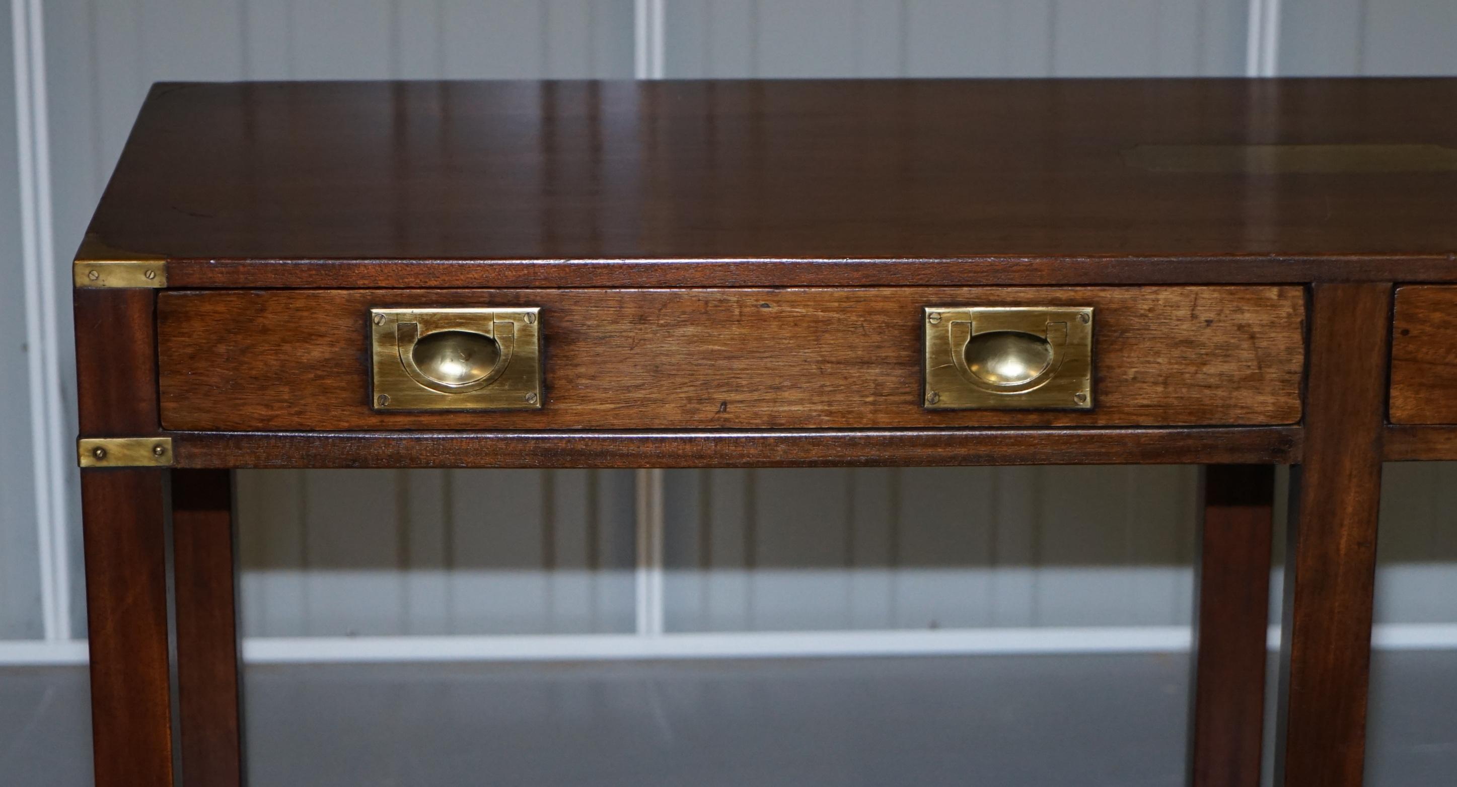Hand-Crafted Lovely Kennedy Harrods Military Campaign Style Mahogany Console Table Sideboard