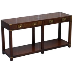 Lovely Kennedy Harrods Military Campaign Style Mahogany Console Table Sideboard