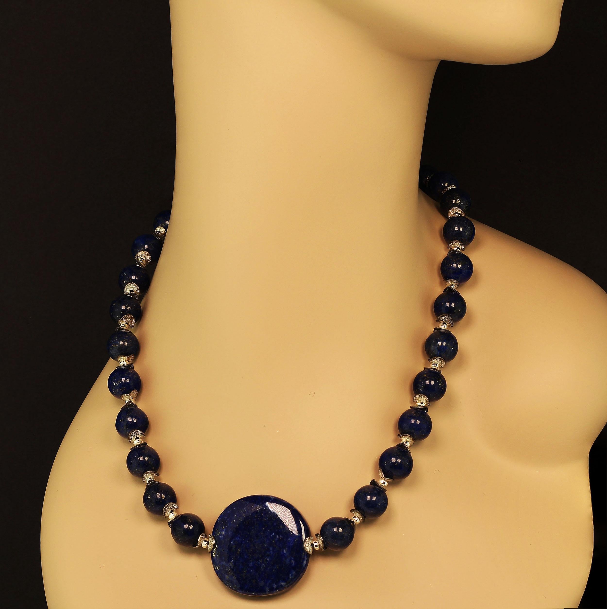 Women's or Men's AJD Lovely Lapis Lazuli Necklace