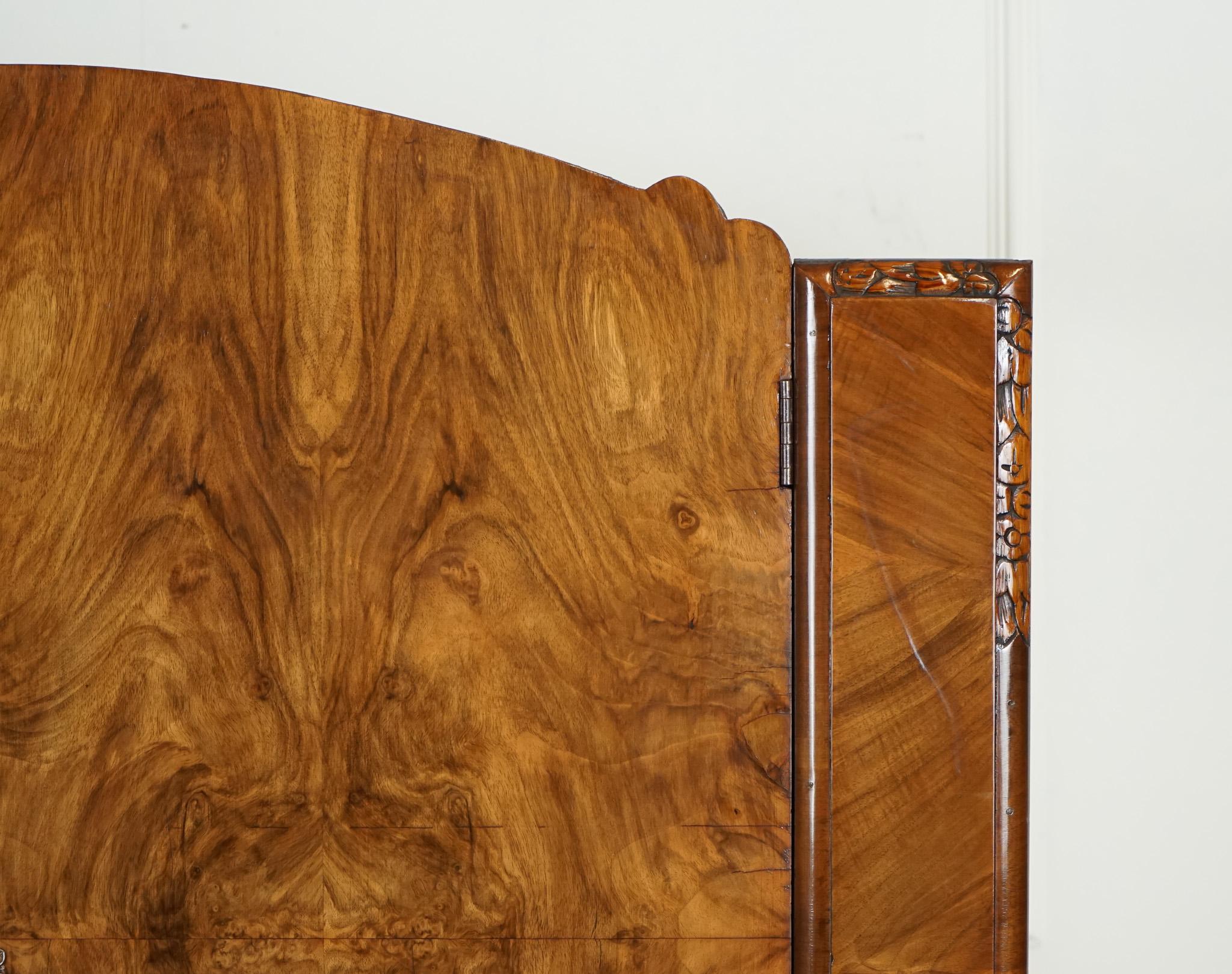 Walnut LOVELY LARGE ART DECO BURR WALNUT WARDROBe