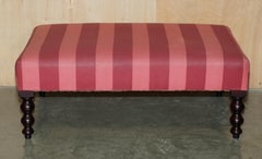 LOVELY LARGE BEECH WOOD FRAMED GEORGE SMiTH OTTOMAN FOOTSTOOL PART OF A SET