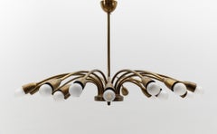 Preciosa lámpara Sputnik de latón, austriaca, años 50