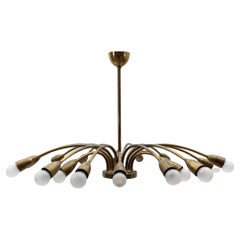 Lovely Large Brass Mid Century Modern Sputnik Lamp, Austrian, 1950s