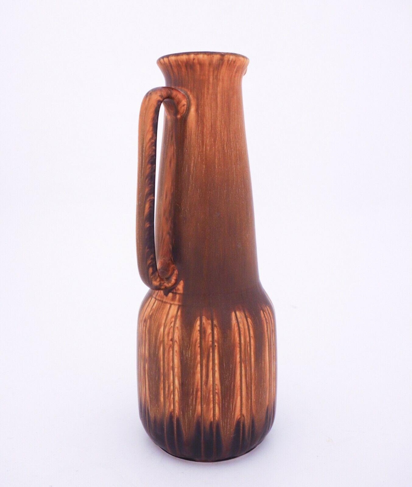 Swedish Lovely Large Brown Ceramic Vase, Gunnar Nylund, Rörstrand For Sale