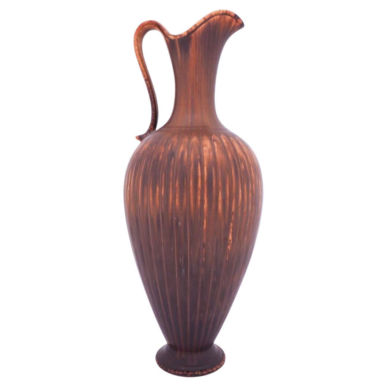 Grazioso vaso grande in ceramica marrone, Gunnar Nylund, Rörstrand in vendita