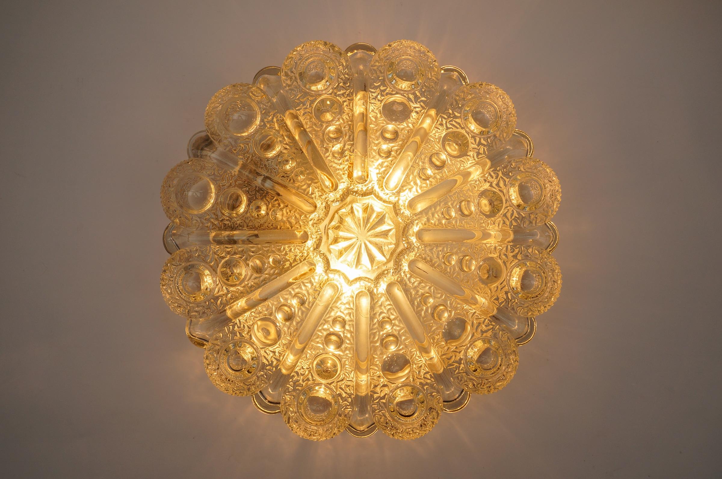 Mid-Century Modern Lovely Large Bubble Glass Wall Lamp or Flush Mount Light, 1960s Germany For Sale