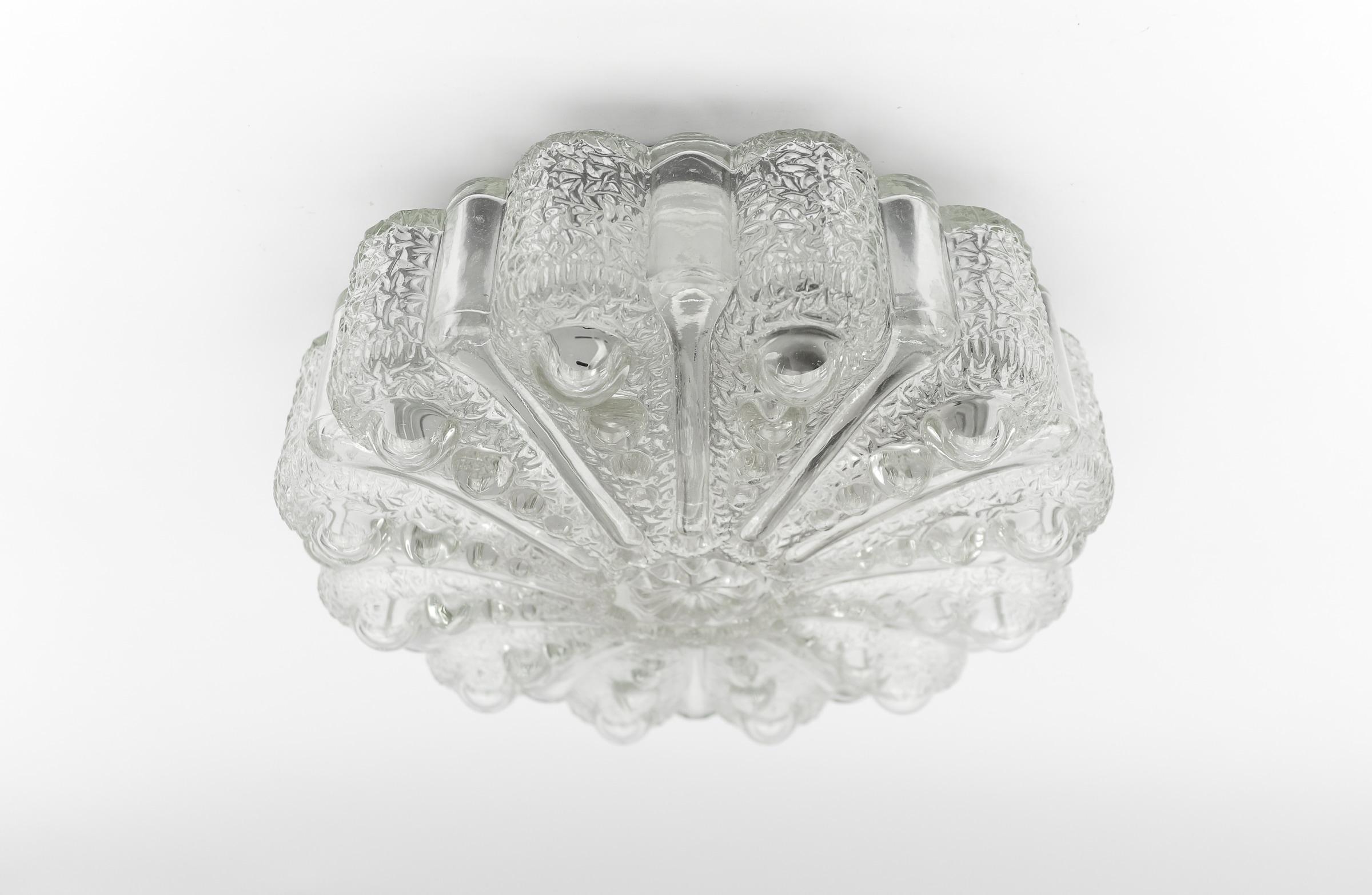 Lovely Large Bubble Glass Wall Lamp or Flush Mount Light, 1960s Germany In Good Condition For Sale In Nürnberg, Bayern