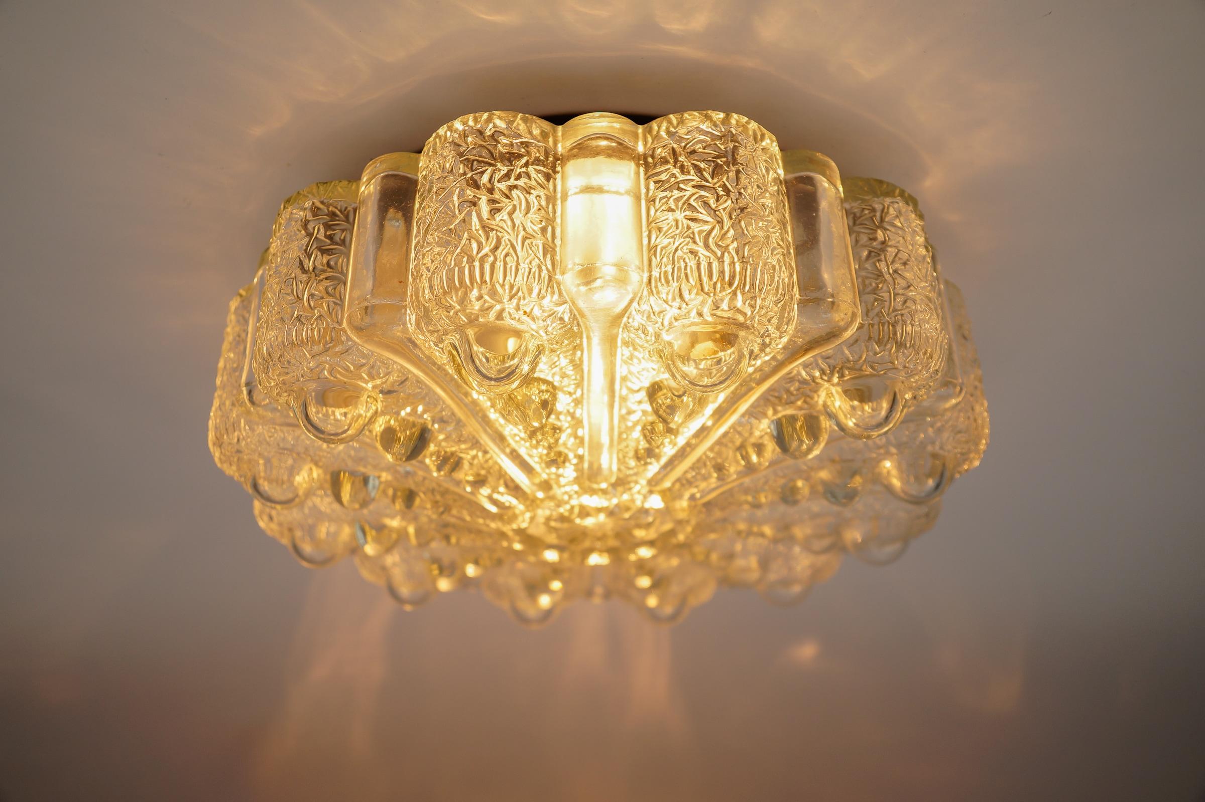 Mid-20th Century Lovely Large Bubble Glass Wall Lamp or Flush Mount Light, 1960s Germany For Sale