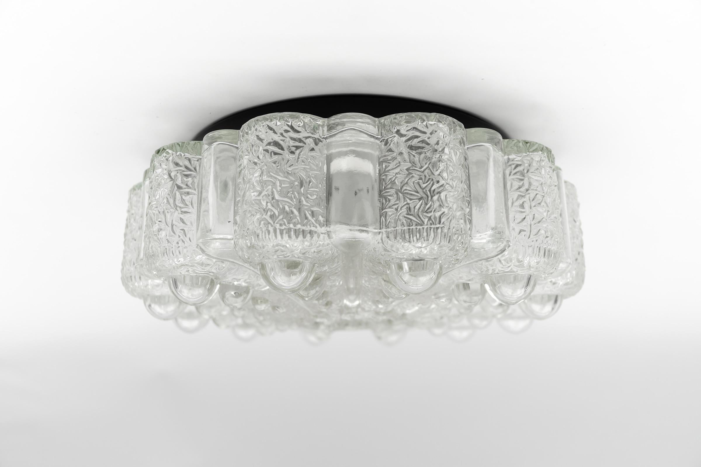 Metal Lovely Large Bubble Glass Wall Lamp or Flush Mount Light, 1960s Germany For Sale