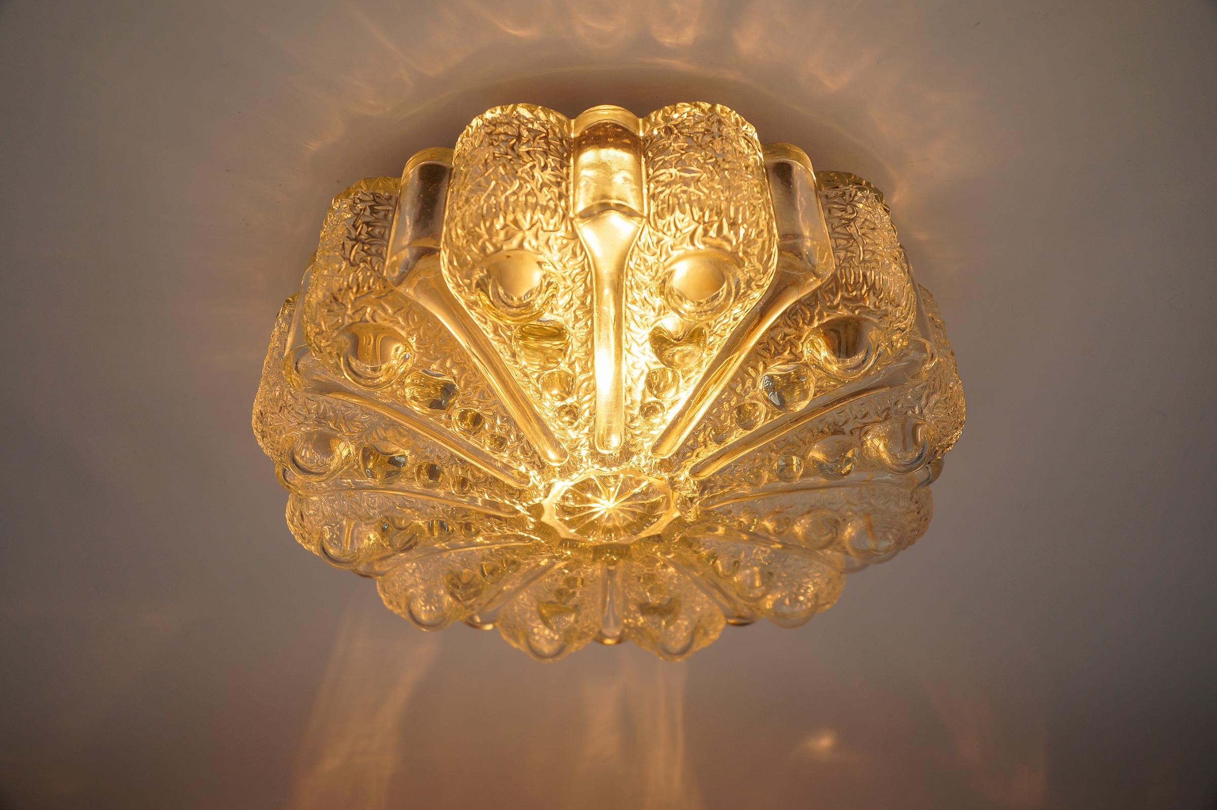 Lovely Large Bubble Glass Wall Lamp or Flush Mount Light, 1960s Germany For Sale 1