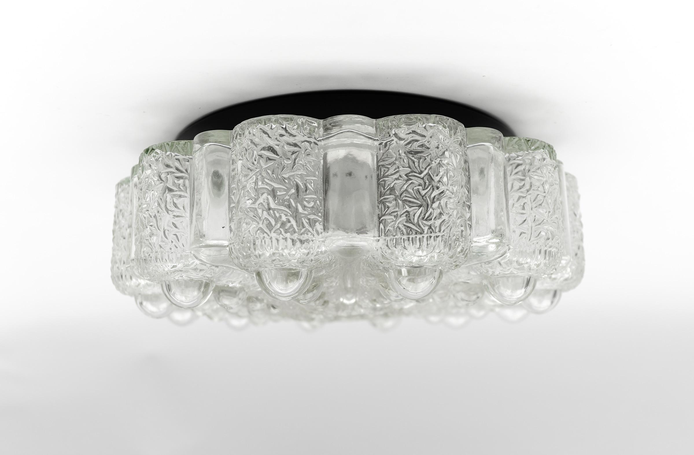 Lovely Large Bubble Glass Wall Lamp or Flush Mount Light, 1960s Germany For Sale 2