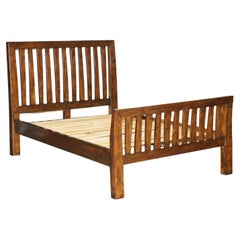 LOVELY LARGE DOUBLE ViNTAGE HARDWOOD MILITARY CAMPAIGN BED FRAME PART SET