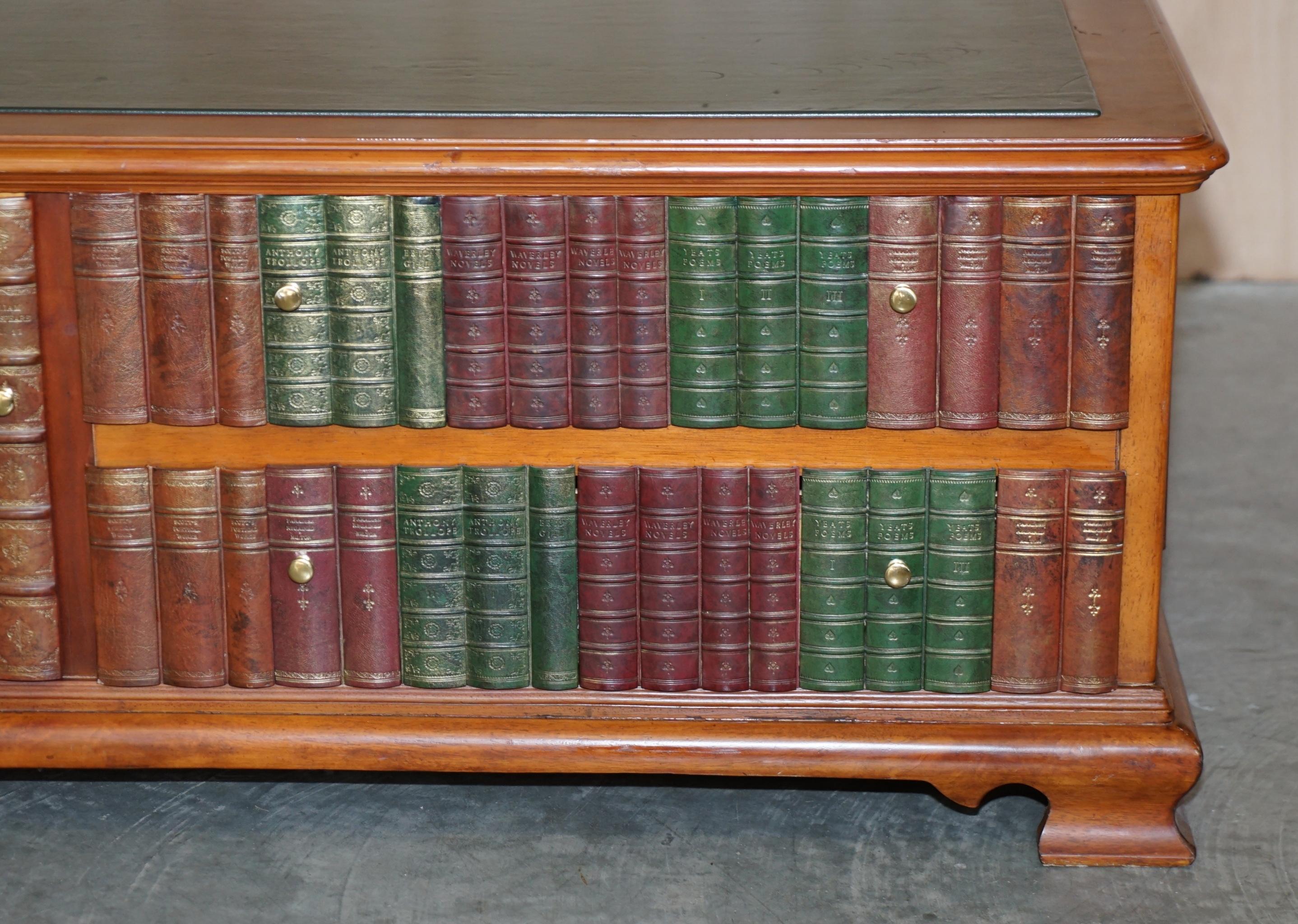 English Lovely Large Faux Book Scholars Library Coffee Table with Large Internal Storage