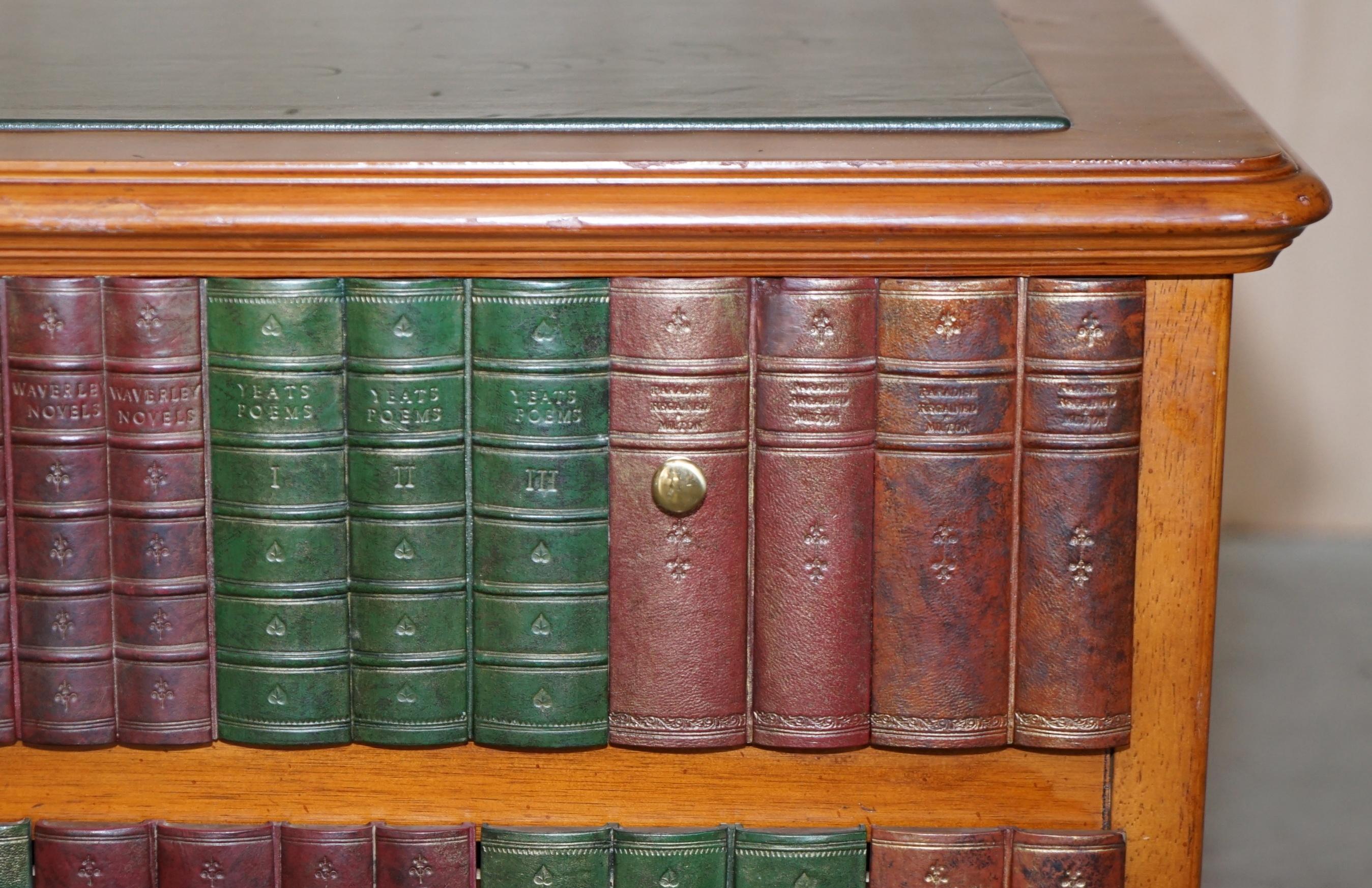 Hand-Crafted Lovely Large Faux Book Scholars Library Coffee Table with Large Internal Storage