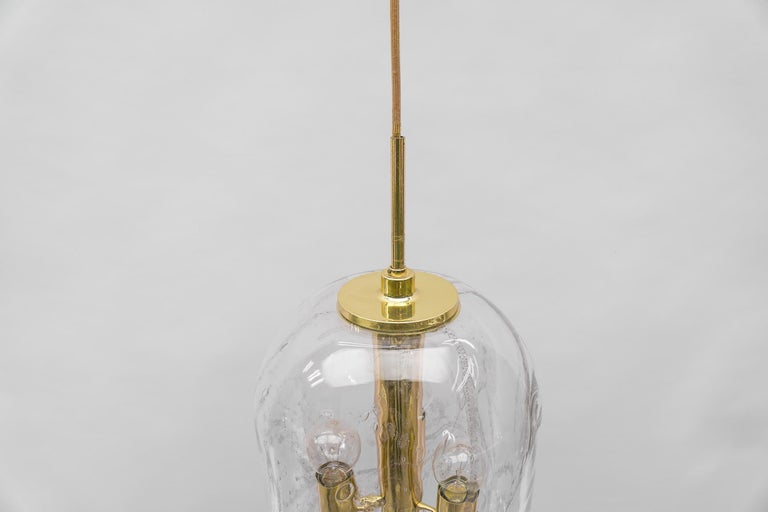 Lovely Large Hand Blown Glass Lamp with Six Lights by Doria, 1960s