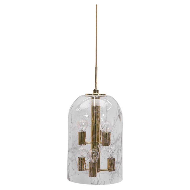 Lovely Large Hand Blown Glass Lamp with Six Lights by Doria, 1960s