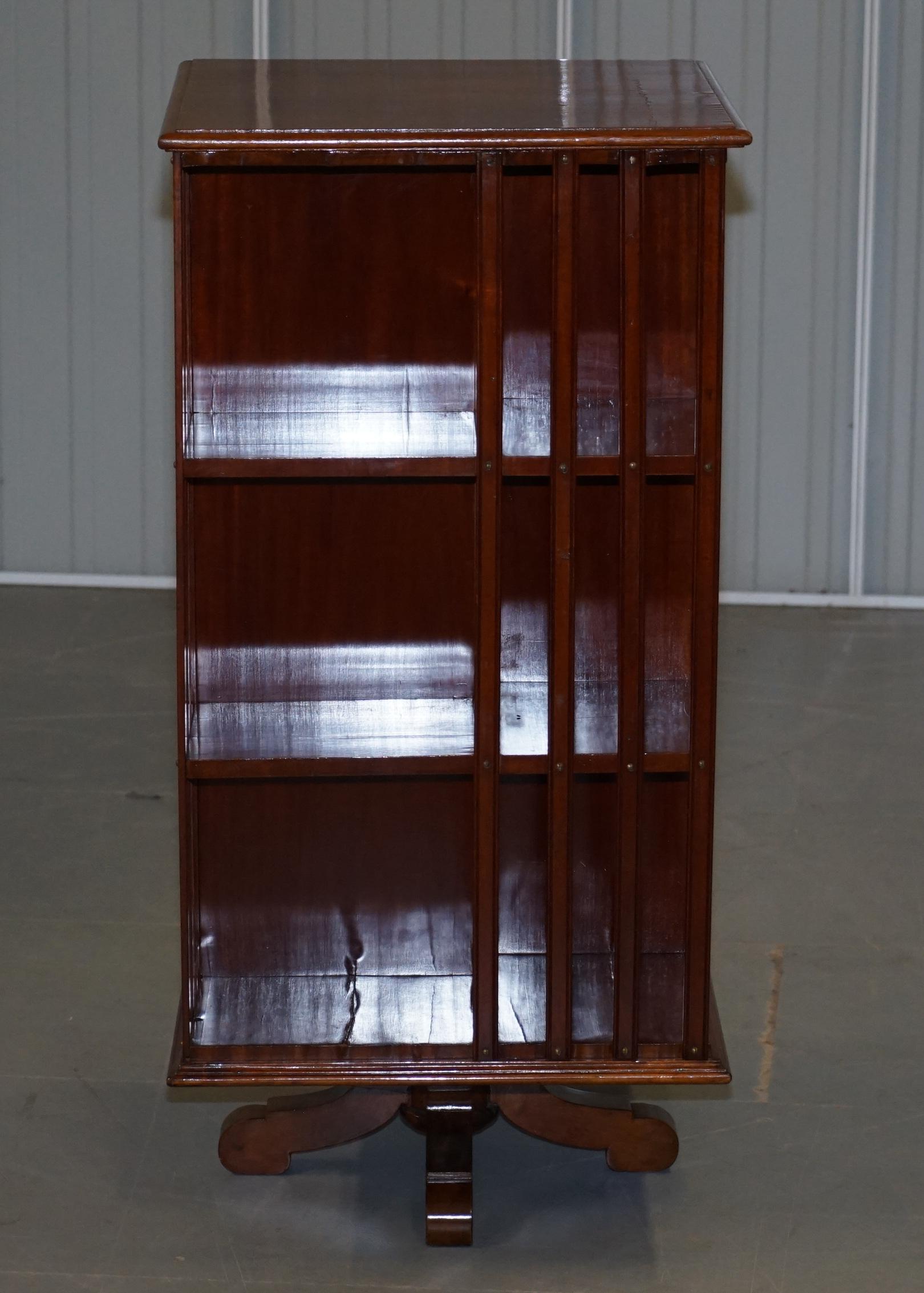 We are delighted to offer for sale this stunning circa 1900 Walnut revolving bookcase 

An exceptionally well made and decorative library bookcase. These add a sense of style and occasion to any setting, this is a much larger three tiered piece