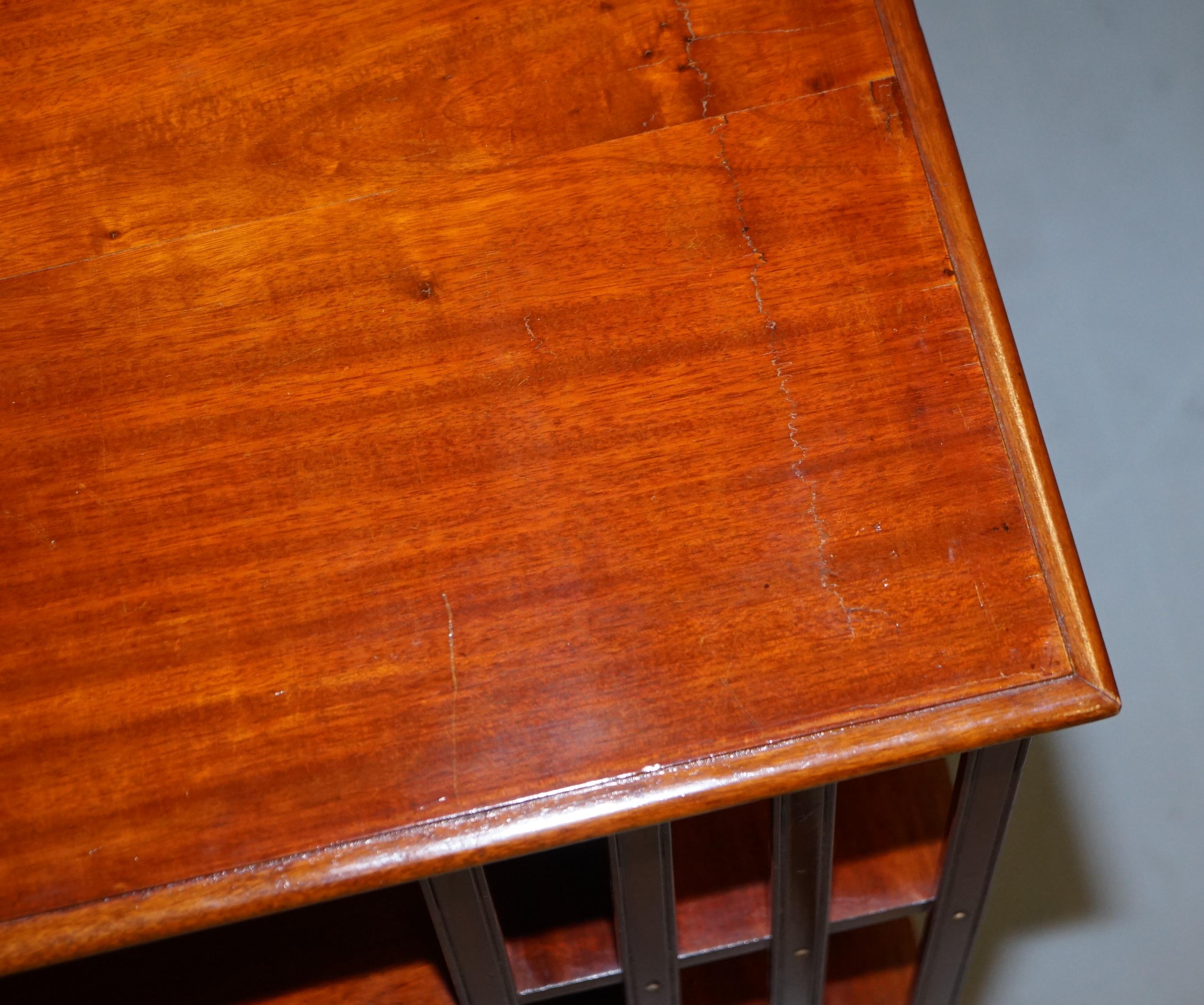 Walnut LOVELY LARGE SCALED CIRCA 1900 EDWARDIAN WALNUT REVOLViNG BOOKCASE GOOD STORAGE