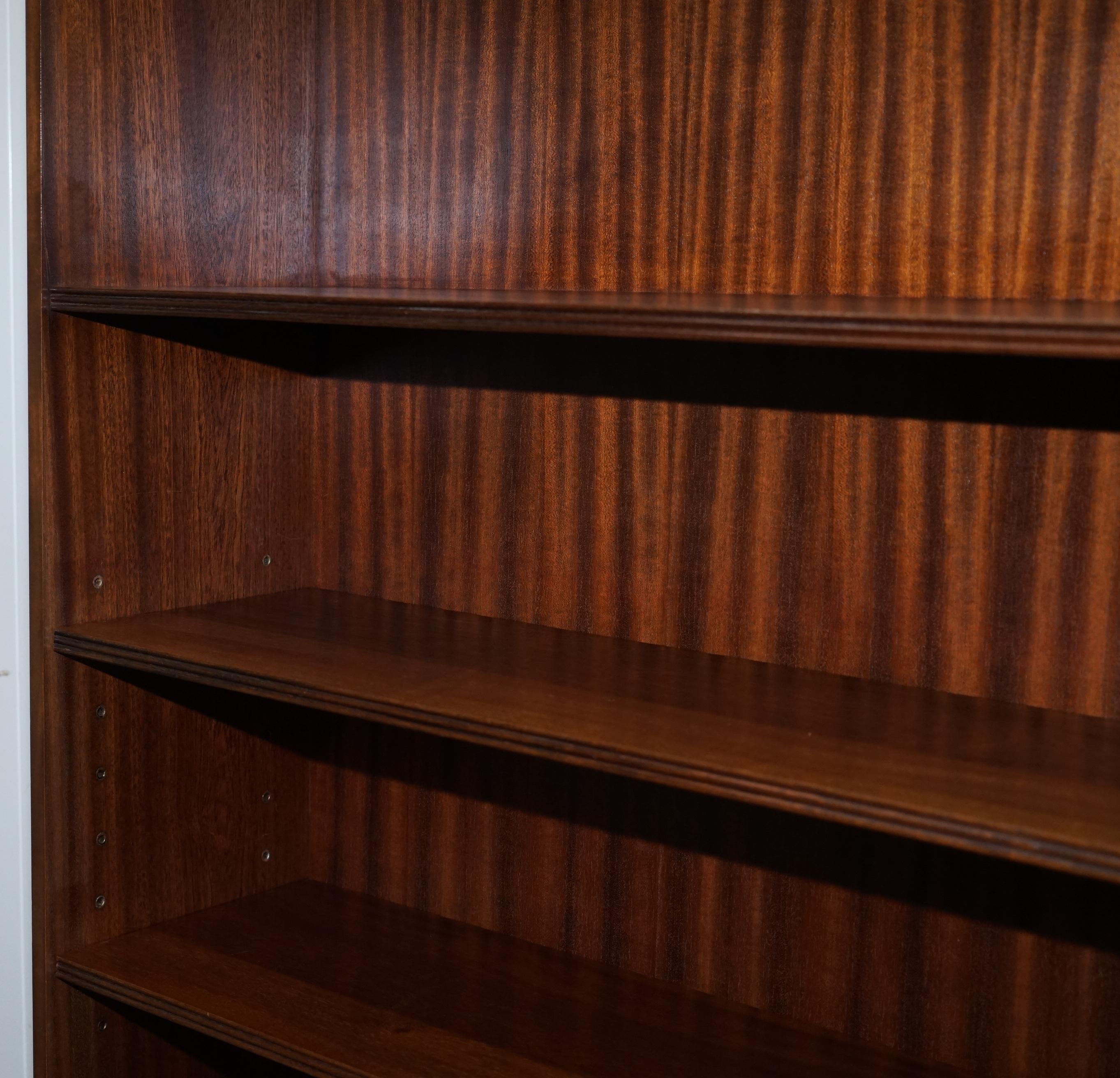 20th Century Lovely Large Solid Flamed Mahogany Library Study Bookcase