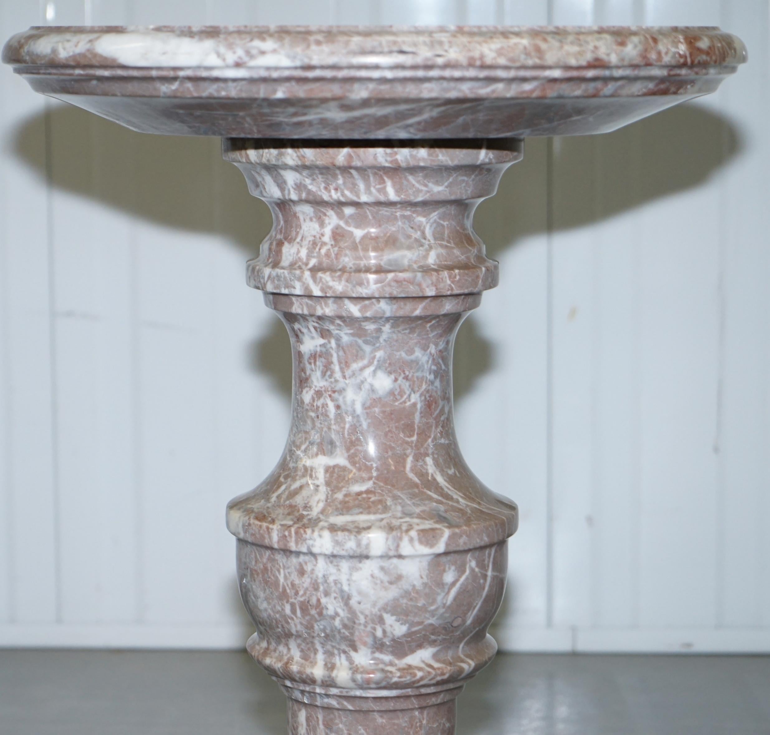 Lovely Large Solid Marble Side End Lamp Wine Occasional Centre Round Table 5