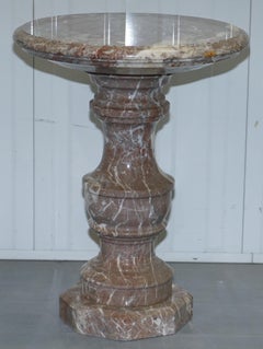 Lovely Large Solid Marble Side End Lamp Wine Occasional Centre Round Table