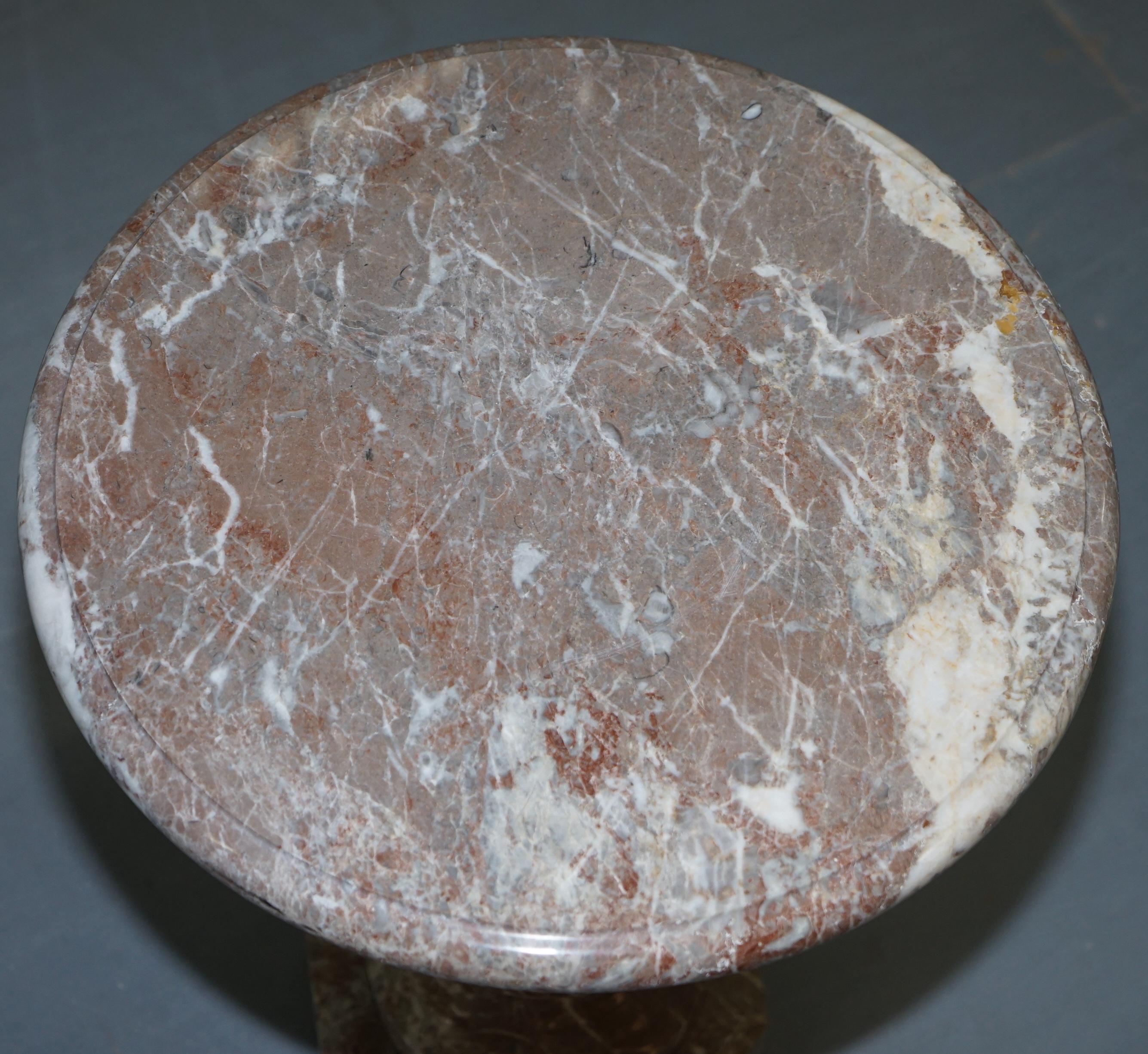 English Lovely Large Solid Marble Side End Lamp Wine Occasional Centre Round Table