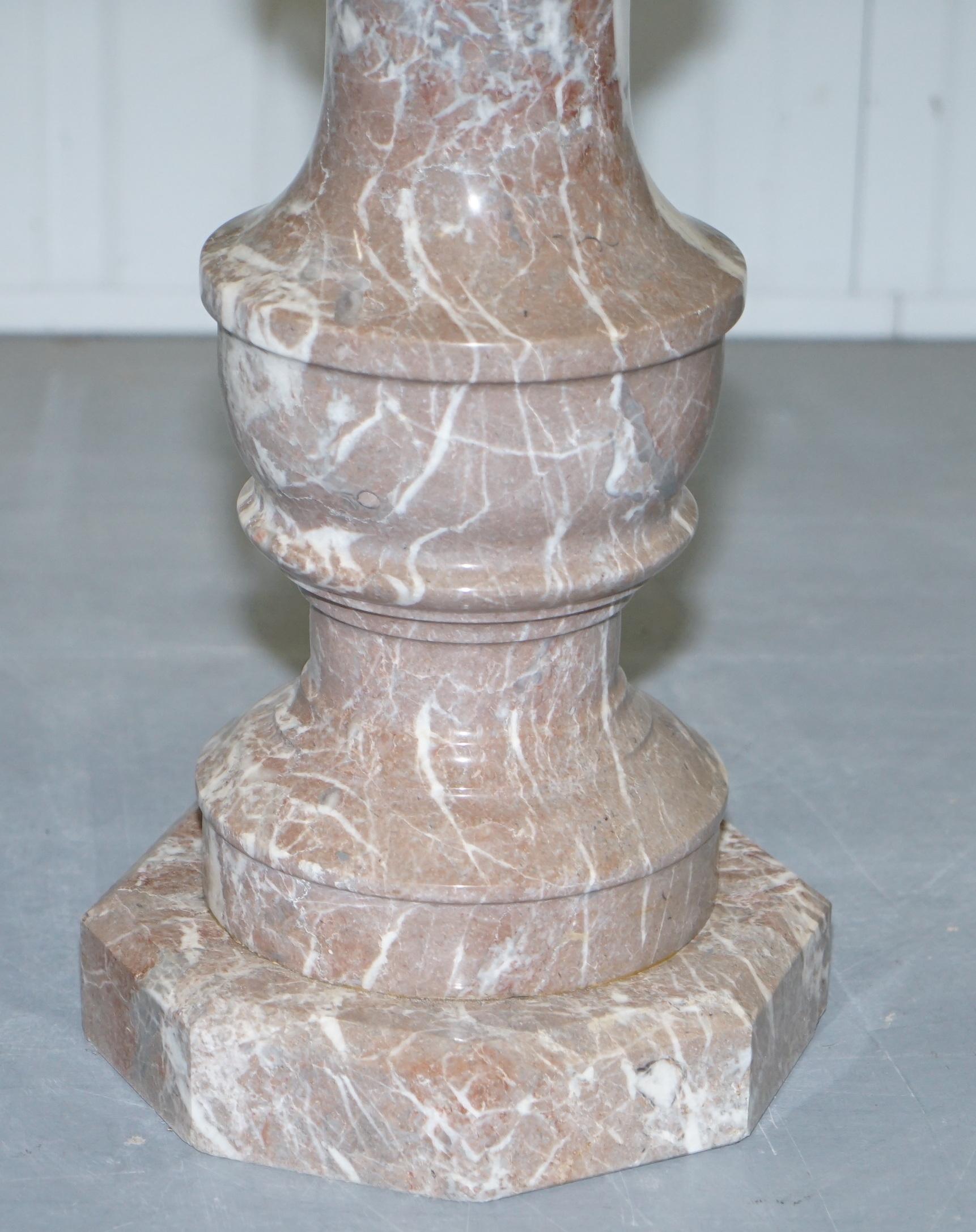 Lovely Large Solid Marble Side End Lamp Wine Occasional Centre Round Table 1