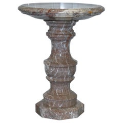 Lovely Large Solid Marble Side End Lamp Wine Occasional Centre Round Table