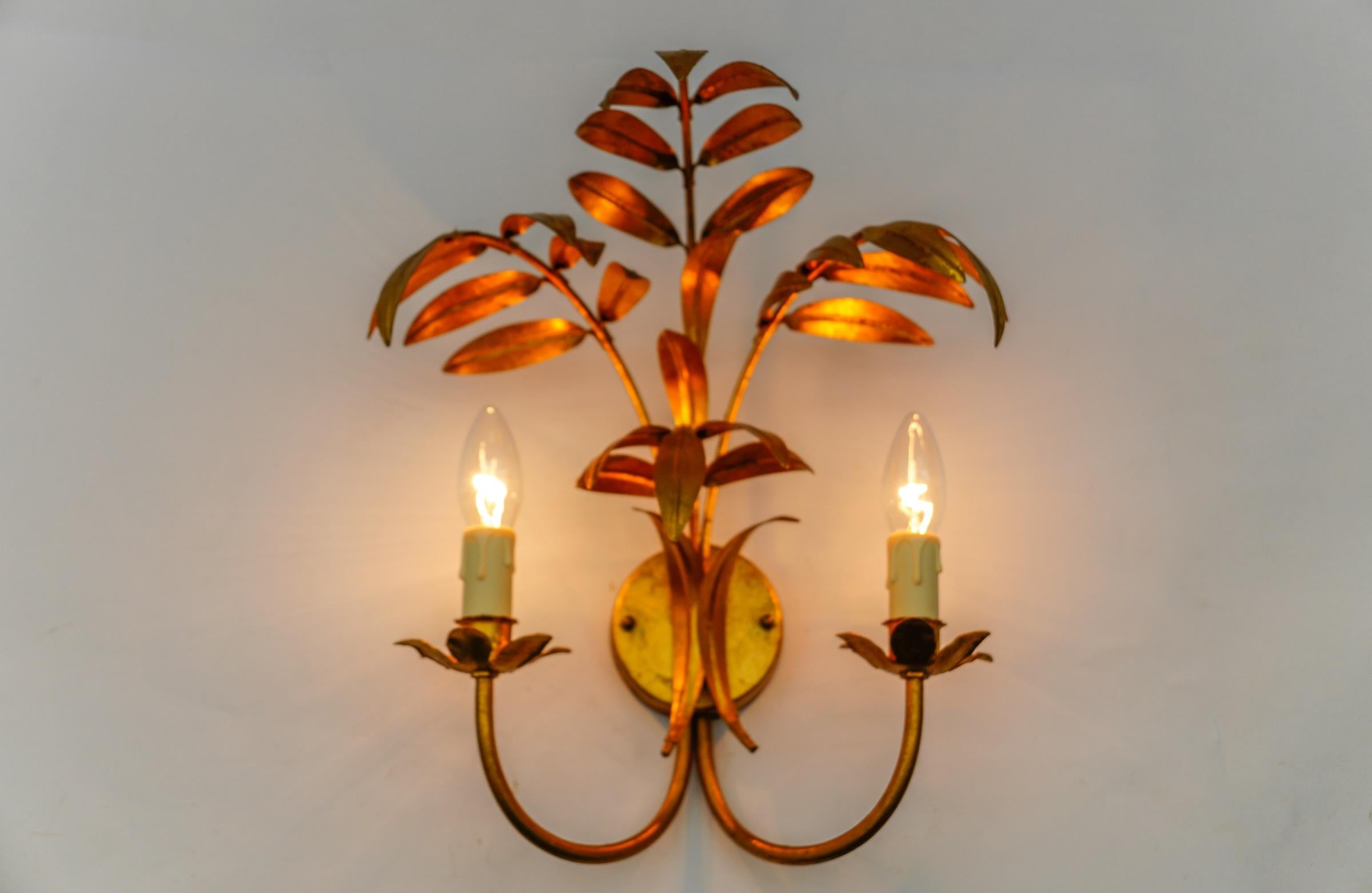 Gilt Lovely Large Wall Light by Hans Kögl, Germany 1970s For Sale