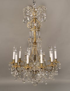 Lovely Late 19th Century Gilt Bronze and Baccarat Crystal Chandelier