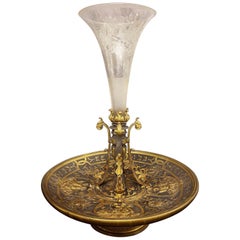 Lovely Late 19th Century Gilt Bronze and Crystal Centerpiece by Barbedienne