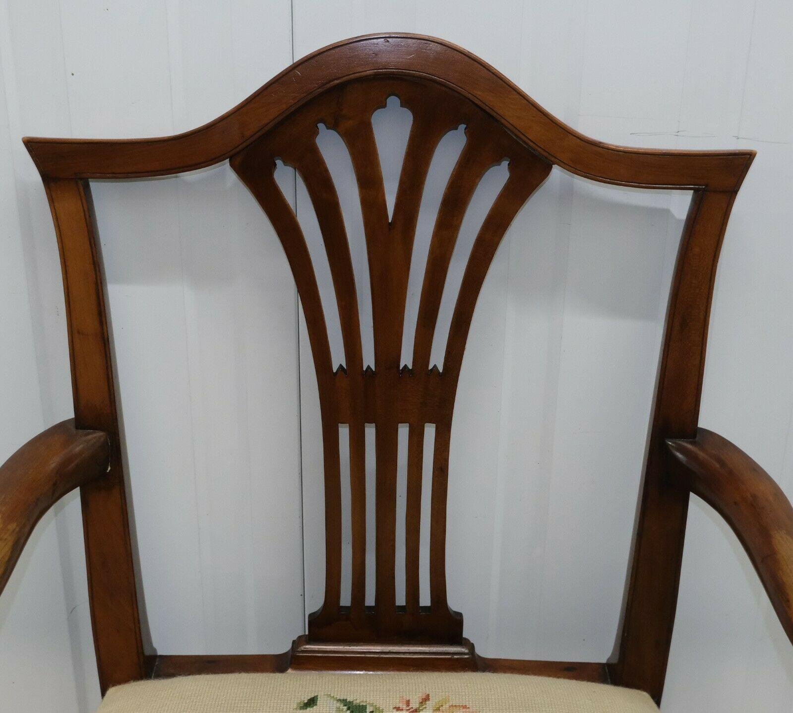 Lovely Late 19th Century Hepplewhite Hardwood Armchair on Shield Shape Back For Sale 5