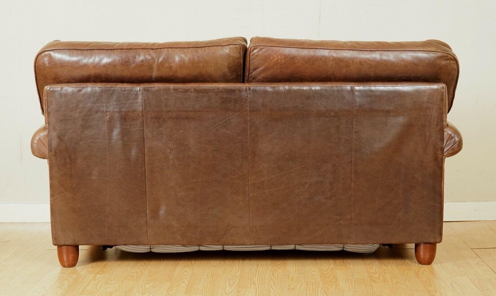 Lovely Laura Ashley Heritage Canapé-lit Abingdon en cuir marron 4
