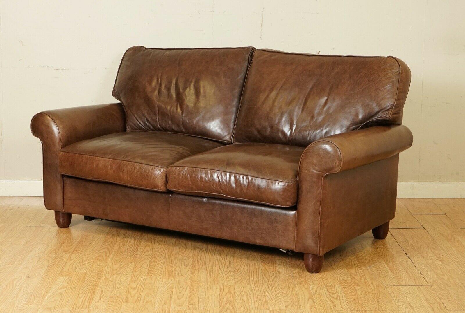 Britannique Lovely Laura Ashley Heritage Canapé-lit Abingdon en cuir marron