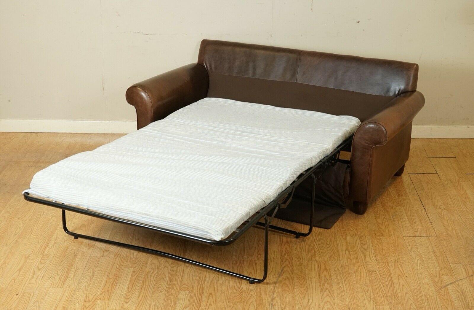 Fait main Lovely Laura Ashley Heritage Canapé-lit Abingdon en cuir marron