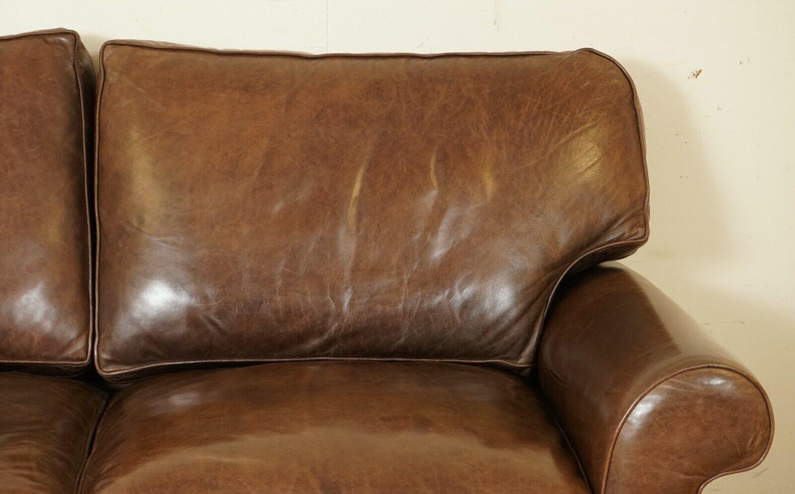 Lovely Laura Ashley Heritage Canapé-lit Abingdon en cuir marron 1