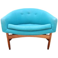 Lovely Lawrence Peabody Sculptural Walnut Lounge Chair, Mid-Century Modern