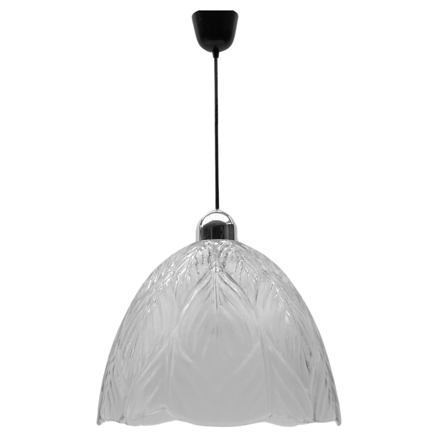 Lovely Leaf Shape Glass Ceiling Lamp by Peill & Putzler, 1960s For Sale