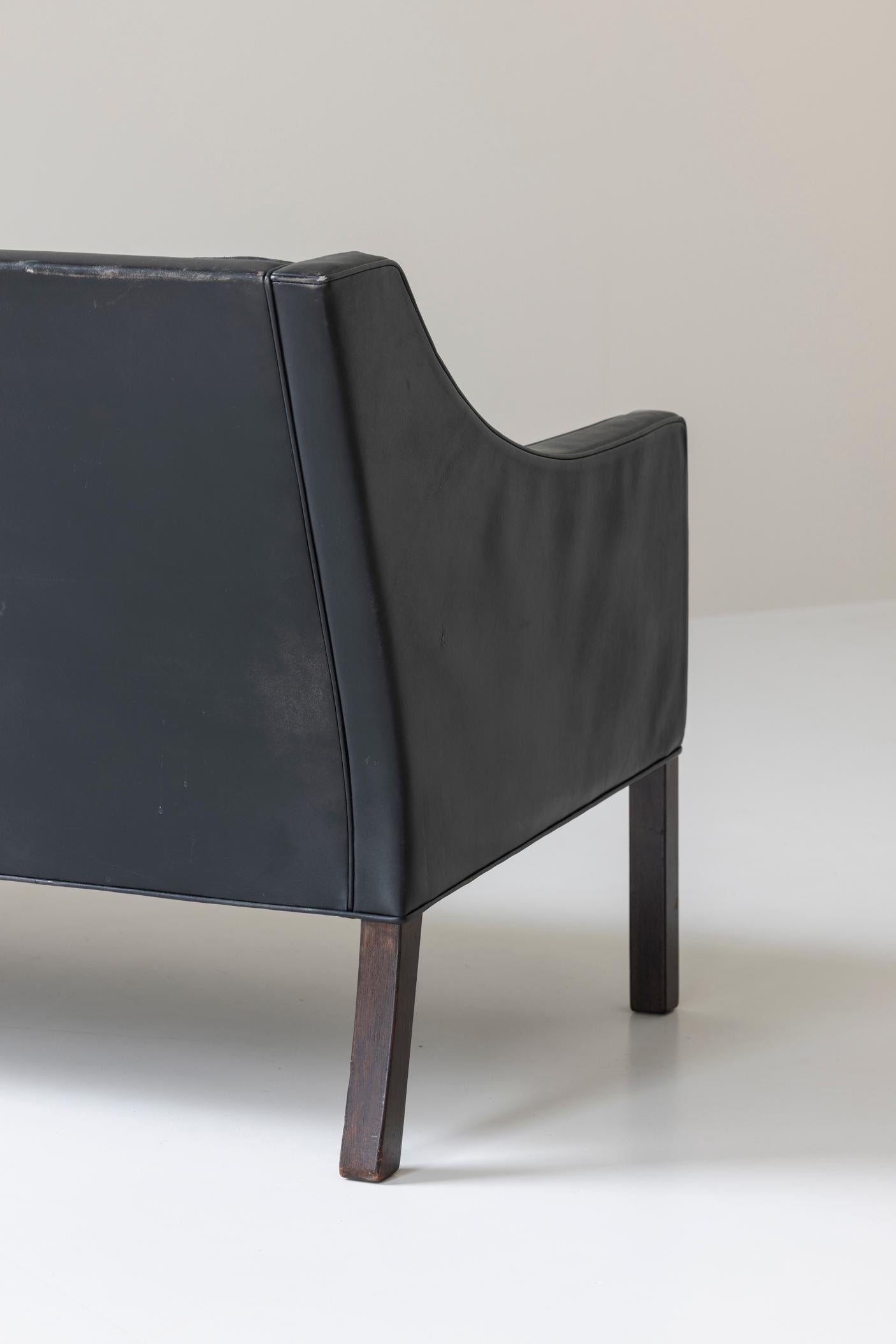 Charmant canapé en cuir 2209 conçu par Børge Mogensen pour Fredericia, Danemark 1963 en vente 7