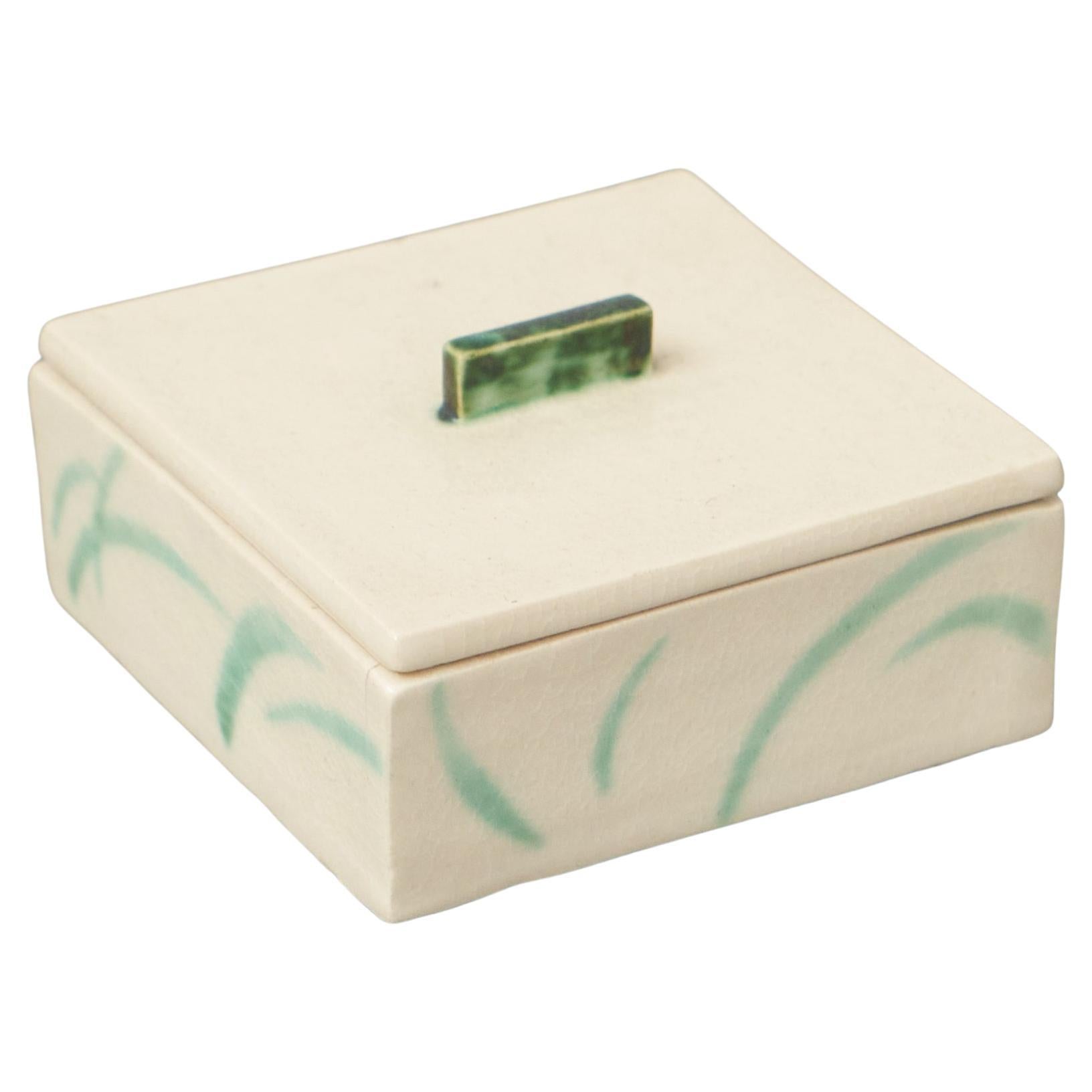 Preciosa Caja de Cerámica Art Decó con Tapa Años 30