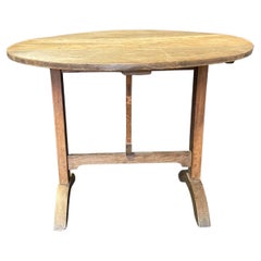 Lovely Light Oak French Tilt-Top 'Table De Vendange' or Wine Tasting Table