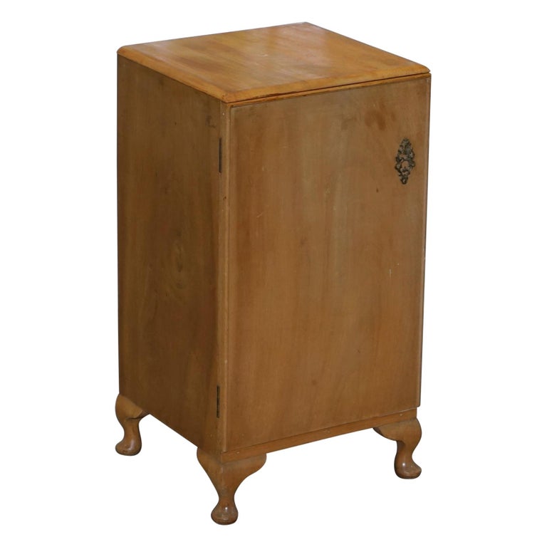 Lovely Light Walnut Bedroom Side Table 1960s with Single Drawer and